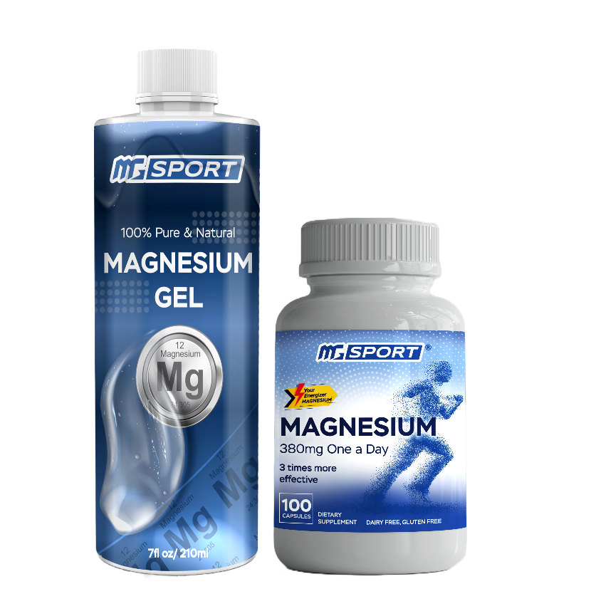 High Absorption Magnesium Supplement (100 Count) and Gel for Leg Cramps and Sore Muscles