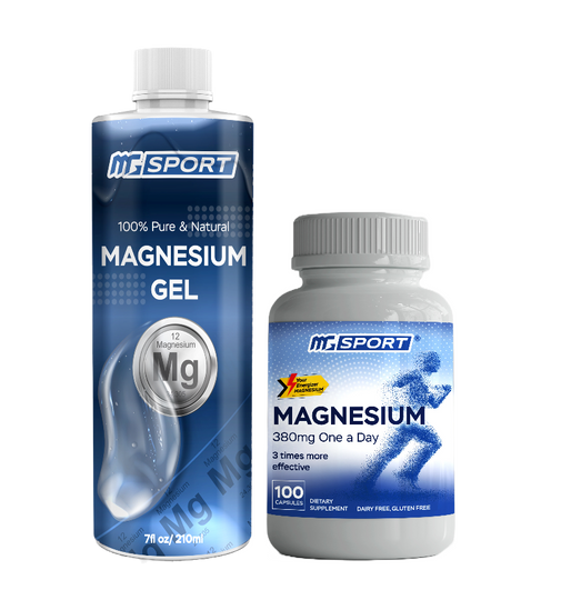 High Absorption Magnesium Supplement (100 Count) and Gel for Leg Cramps and Sore Muscles