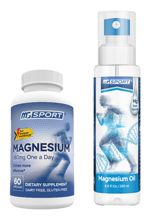 High Absorption Magnesium Supplement (60 Count) and Oil for Leg Cramps - Helps Sore Muscles, Leg Cramps and Muscle Recovery