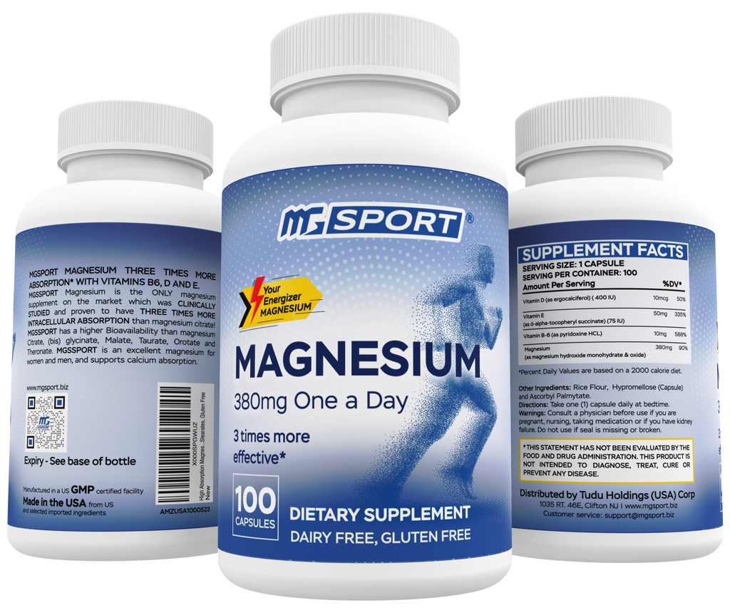 High Absorption Magnesium- 100 Capsules Set of 3 with Free Shipping